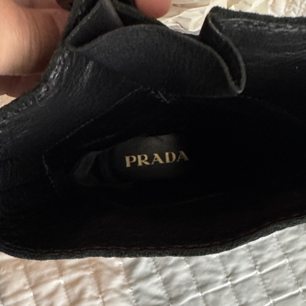 Prada Black Moto Boots with Buckle Accents - Picture 9 of 10